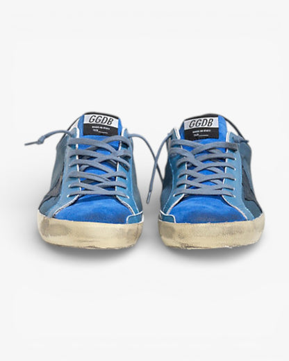 Golden Goose Super Star Canvas Sneakers Leather Star Nuance Blue