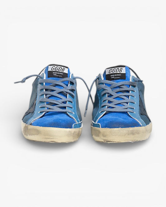 Golden Goose Super Star Canvas Sneakers Leather Star Nuance Blue