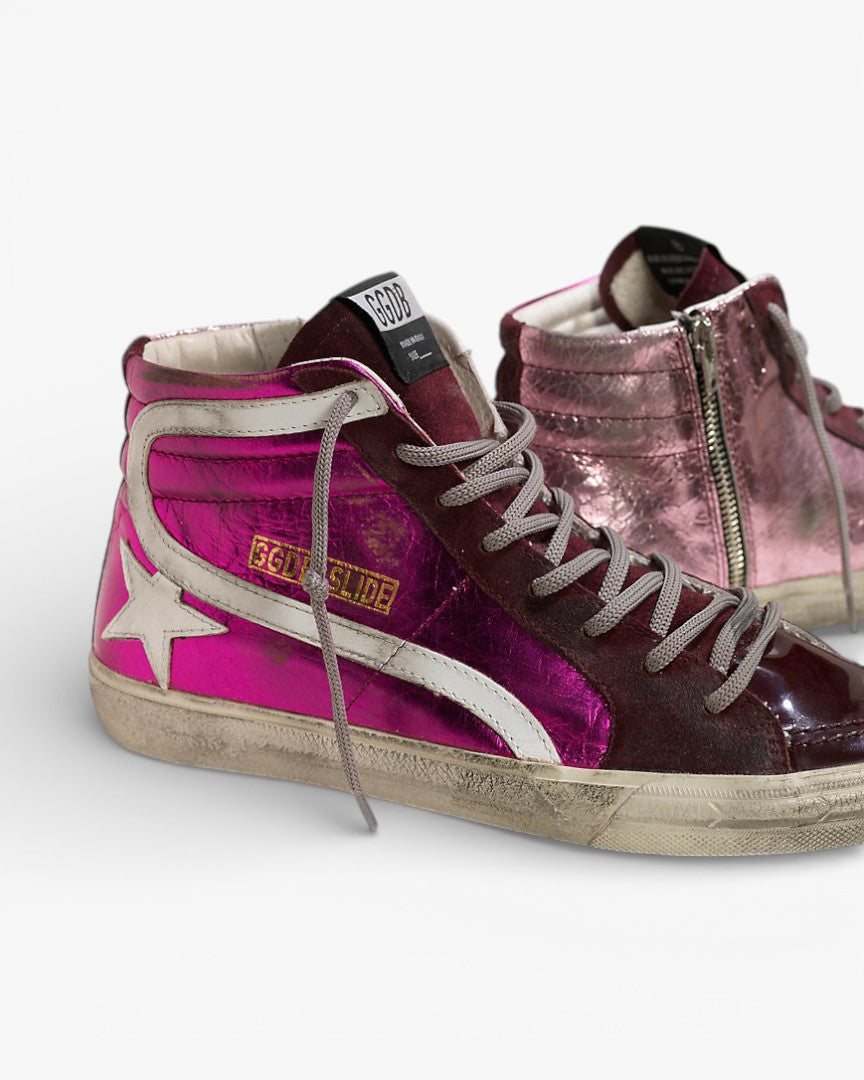 Golden Goose Slide Sneakers Pelle Star Pink Shades