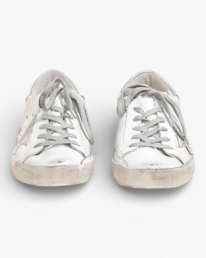 Golden Goose Super‑Star Sneakers White Silver Suede Leather