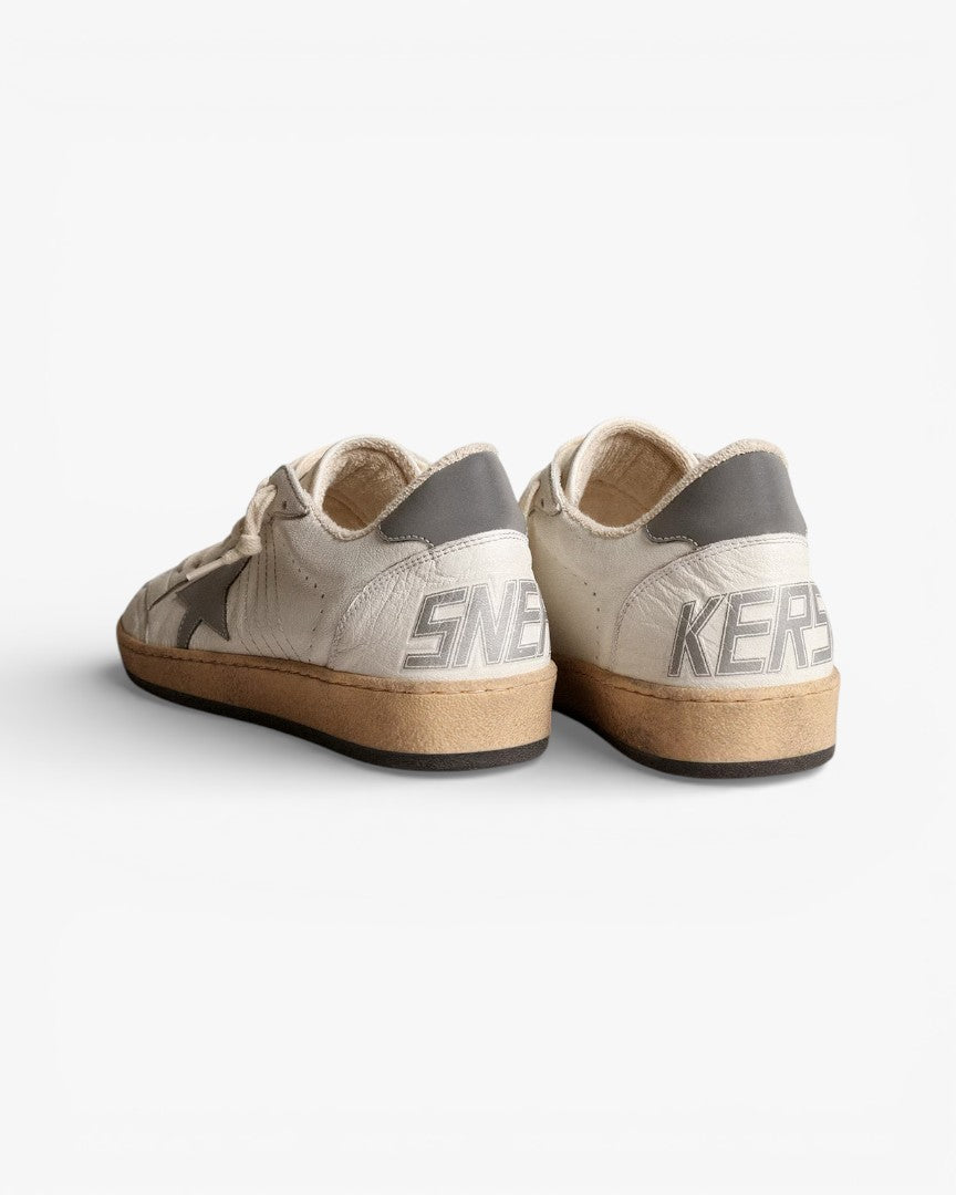 Golden Goose Ball Star White Nappa Sneakers Gray Reflective Star