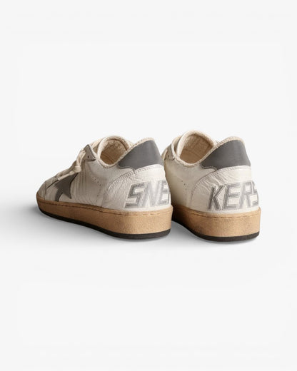 Golden Goose Ball Star White Nappa Sneakers Gray Reflective Star