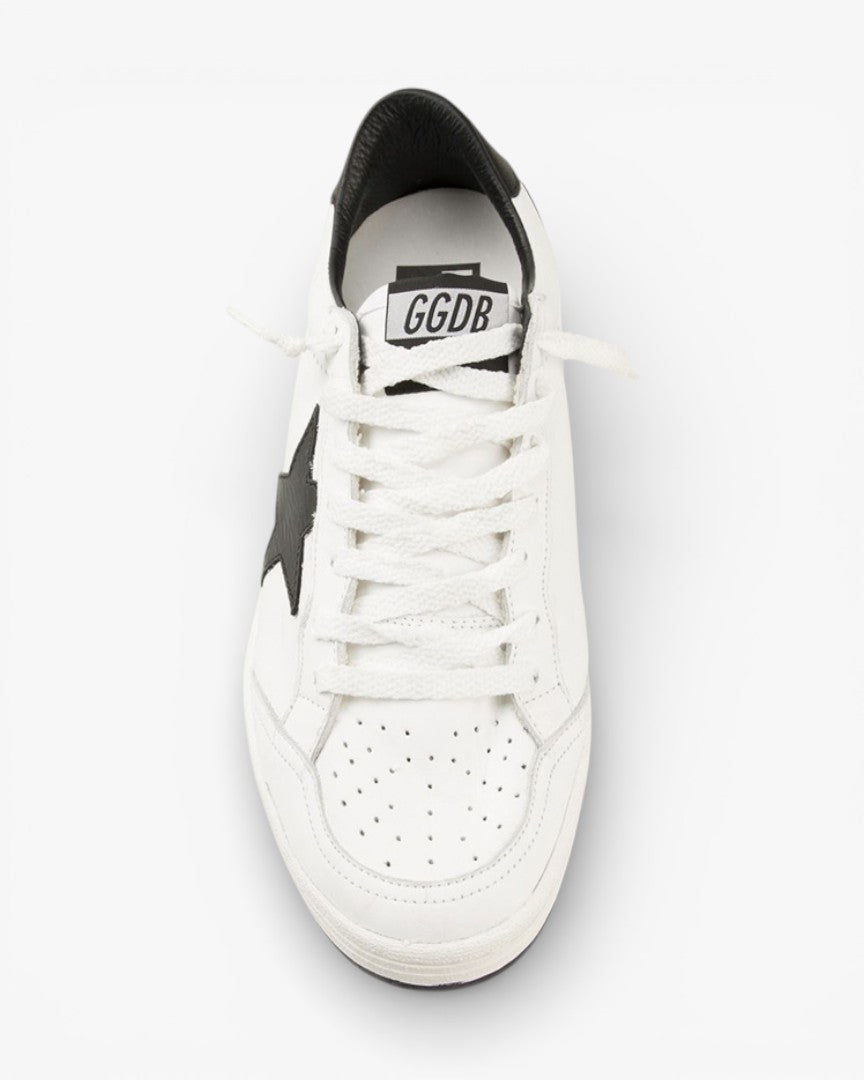 Golden Goose Superstar White Leather Sneakers Black Star Black Heel Tab