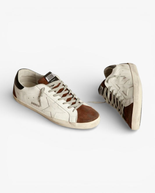 Golden Goose Super‑Star Sneakers Two‑Tone White Brown