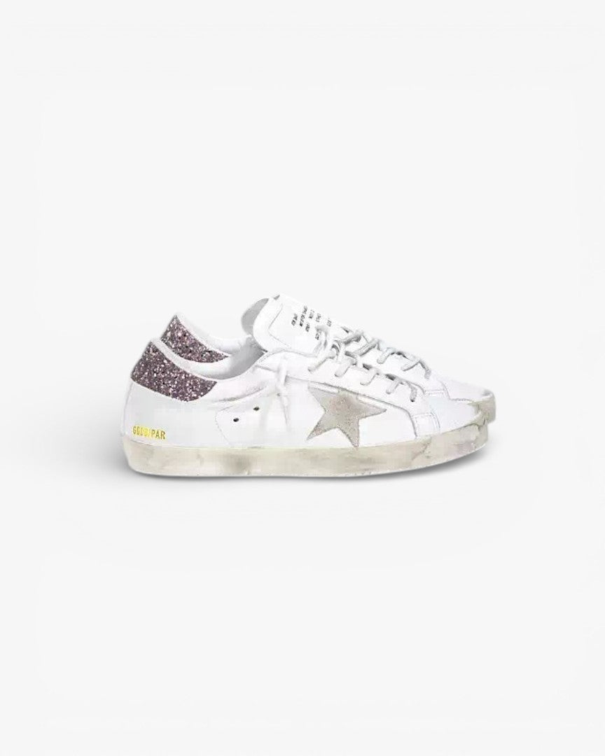 Golden Goose GGDB Purple Glitter Sole Sneakers