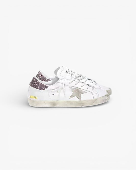 Golden Goose GGDB Purple Glitter Sole Sneakers