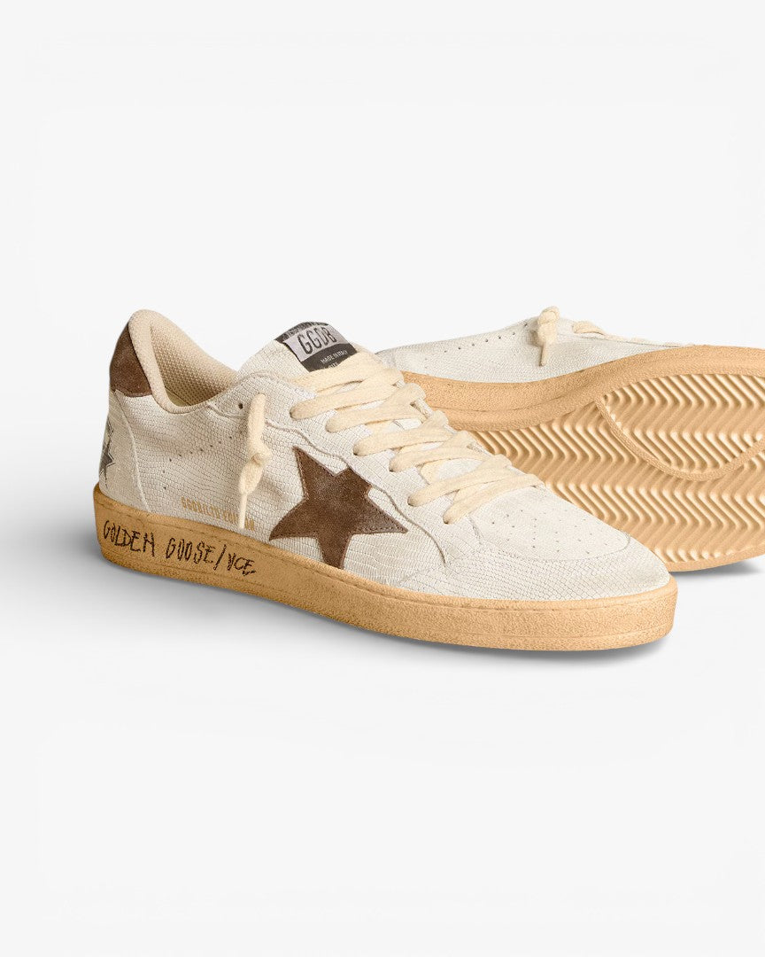 Golden Goose Ball Star LTD Edition White Brown Star Sneakers