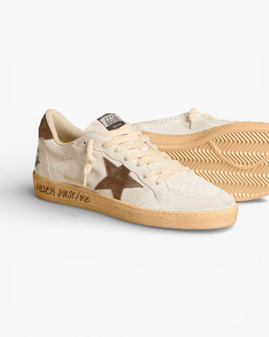 Golden Goose Ball Star LTD Edition White Brown Star Sneakers