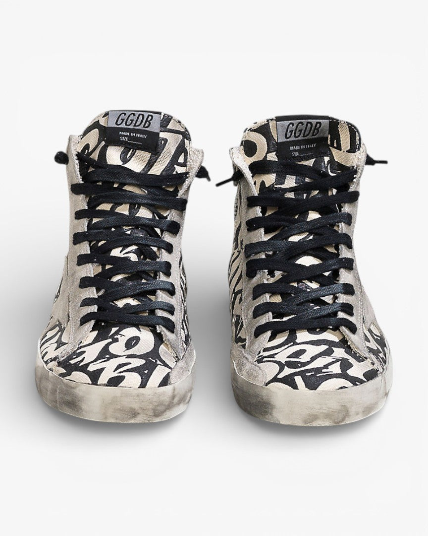 Golden Goose FRANCY Sneakers Cotton Canvas Suede Star White Writer