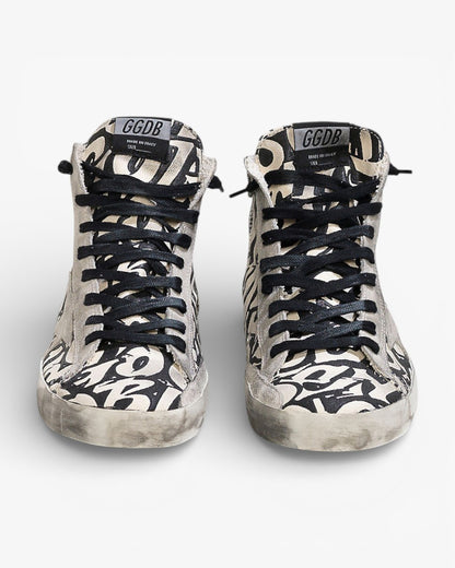 Golden Goose FRANCY Sneakers Cotton Canvas Suede Star White Writer