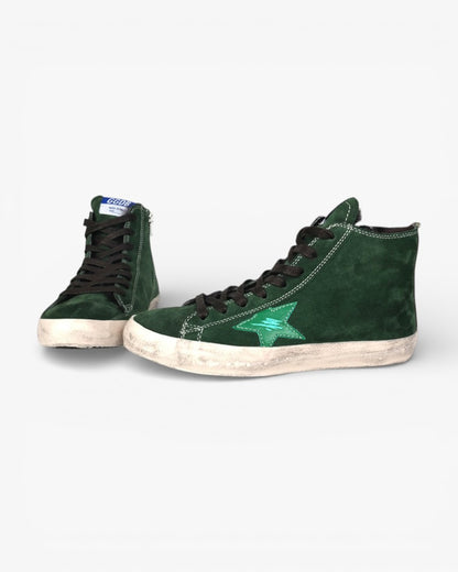 Golden Goose FRANCY Wool-Green Sneakers Handcrafted Custom Couples