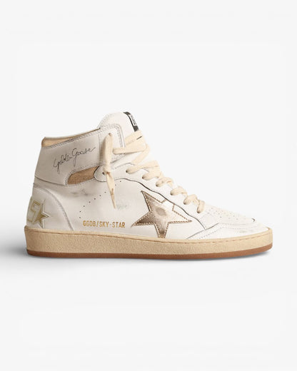 Golden Goose Sky Star White High Top Sneakers
