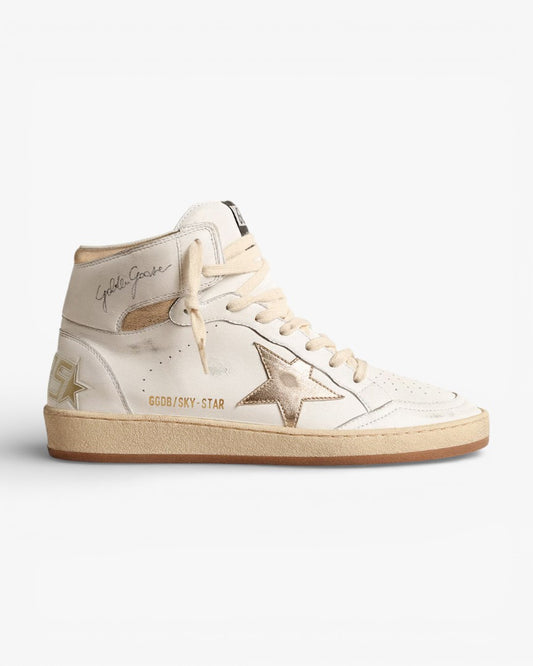 Golden Goose Sky Star White High Top Sneakers