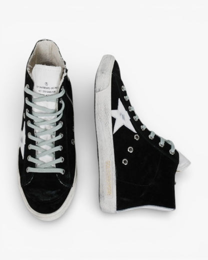 Golden Goose FRANCY Black Sneakers Handcrafted Custom Couples