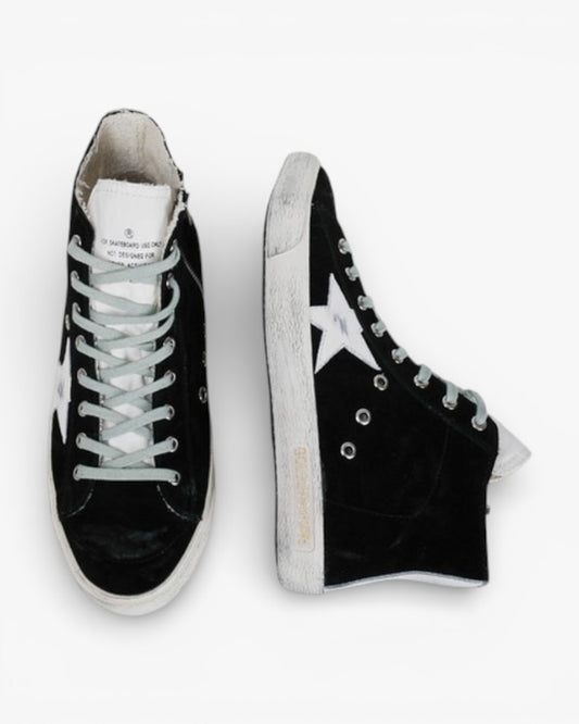 Golden Goose FRANCY Black Sneakers Handcrafted Custom Couples
