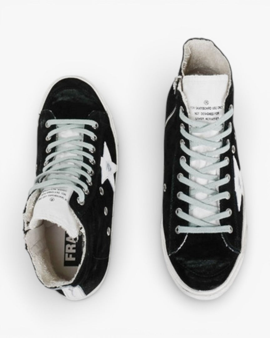 Golden Goose FRANCY Black Sneakers Handcrafted Custom Couples
