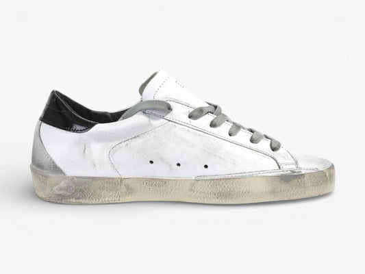 Golden Goose Super-Star Sneakers Leather Suede Star White Black Cream