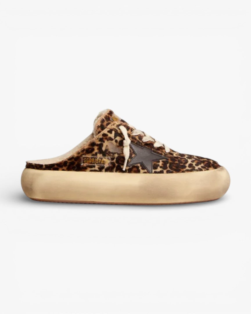Golden Goose Space Star Animal Print Pony Skin Shearling Sneakers
