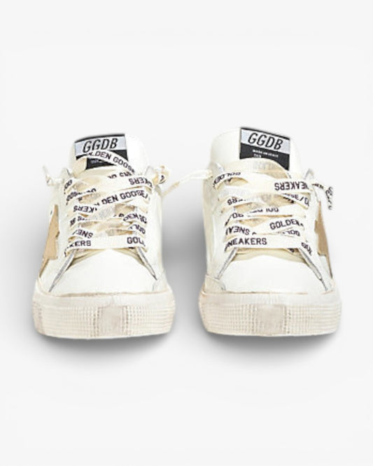 Golden Goose MAY Sneakers White Leather Silver Gold Star