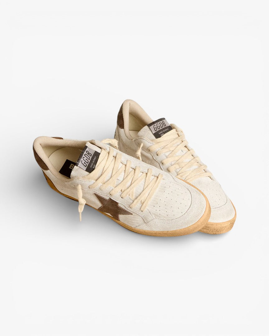 Golden Goose Ball Star LTD Edition White Brown Star Sneakers
