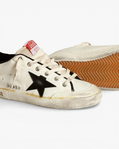 Golden Goose Super‑Star LTD Sneakers Beige Canvas Black Star