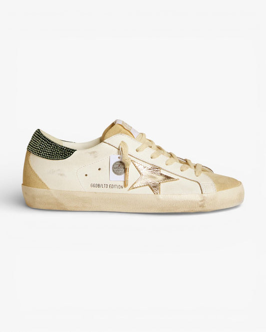 Golden Goose Women’s Super-Star LTD Leather Star Swarovski Crystal Heel Tab