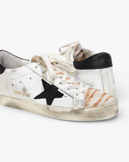 Golden Goose Super‑Star Sneakers Destroyed Zebra Print