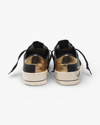 Golden Goose Black Gold Leather Mesh Stardan Sneakers