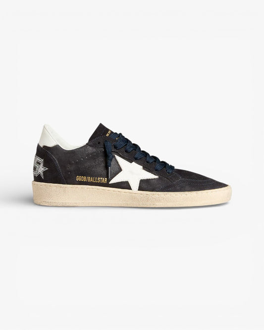 Golden Goose Ball Star Dark Blue Suede Sneakers Leather Star