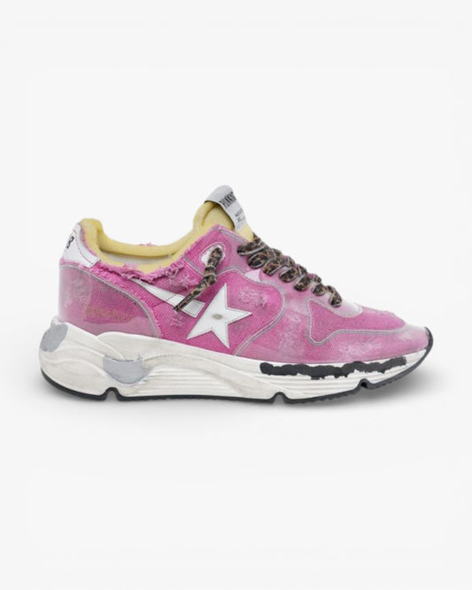 Golden Goose Fuchsia Running Sole Sneakers Raw Edges