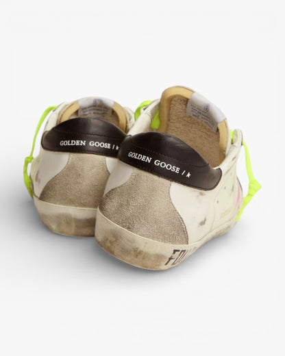 Golden Goose Super-Star Sneakers with Red Printed Star