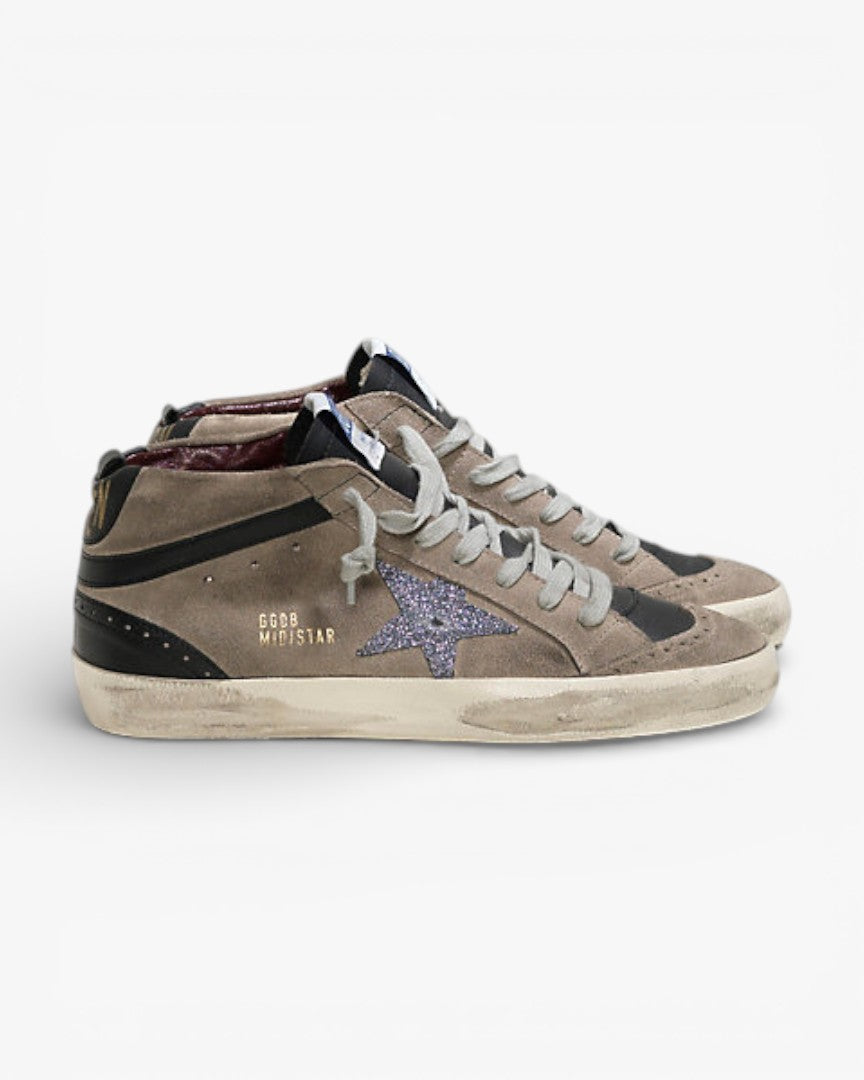Golden Goose MID STAR Sneakers Camoscio Stella Glitter