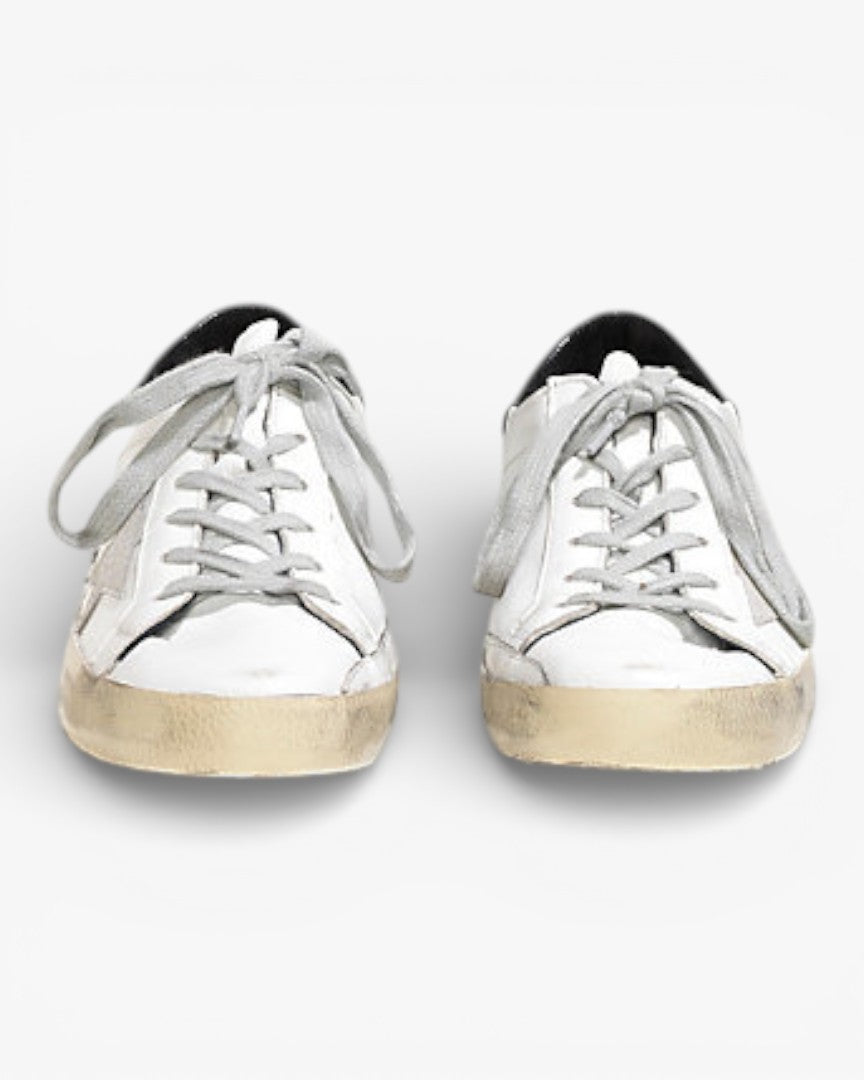 Golden Goose Super‑Star Sneakers White Black Cream Suede Leather