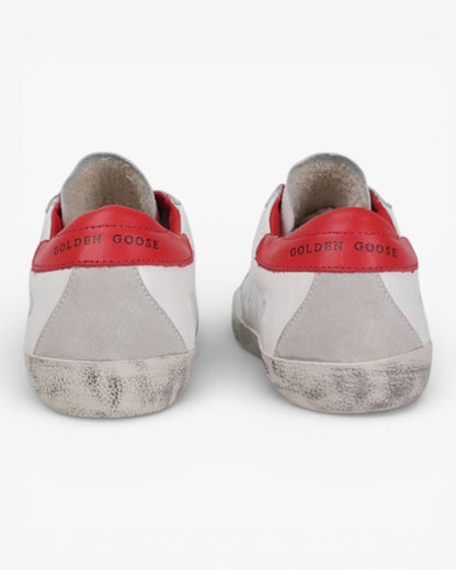 Golden Goose White Red Handcrafted Custom Couple Sneakers