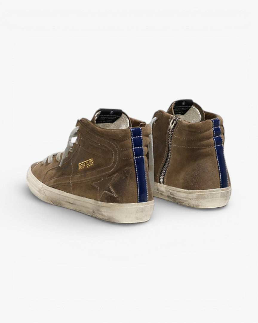 Golden Goose Slide Sneakers Camoscio Suede Green Leather Bluett Star
