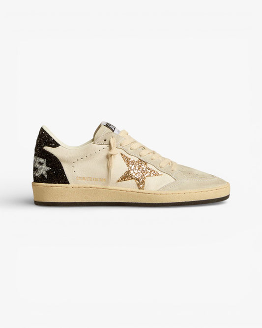Golden Goose Ball Star LTD Nappa Suede Sneakers Glitter Star Black Tab