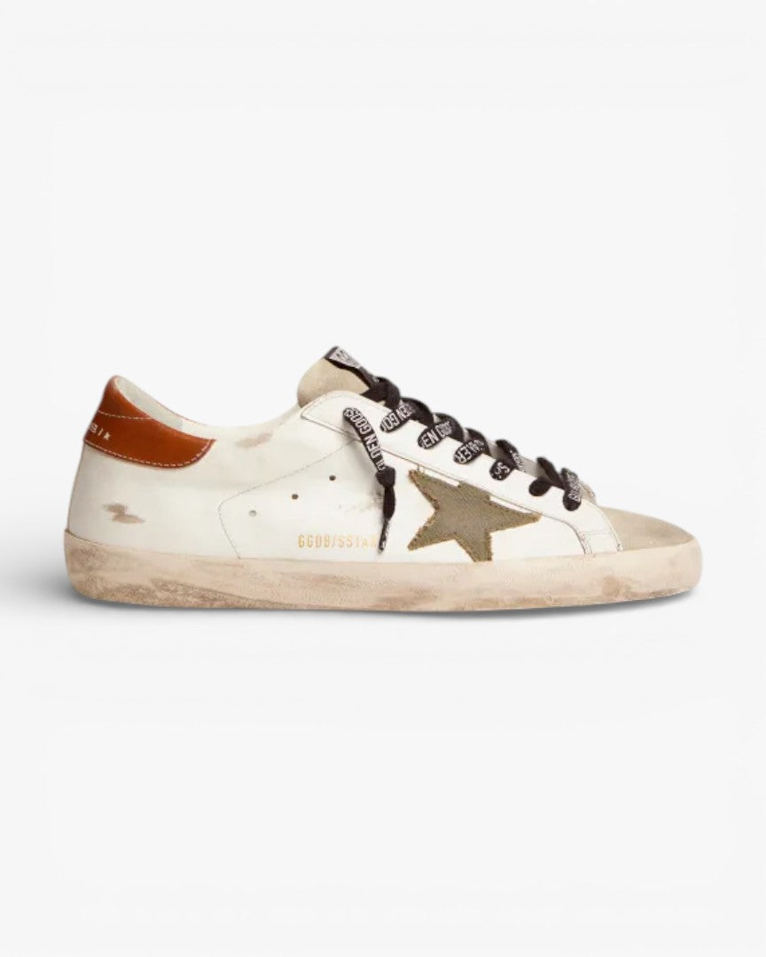 Golden Goose Super‑Star LTD Sneakers Olive Green Canvas Star Tan Heel