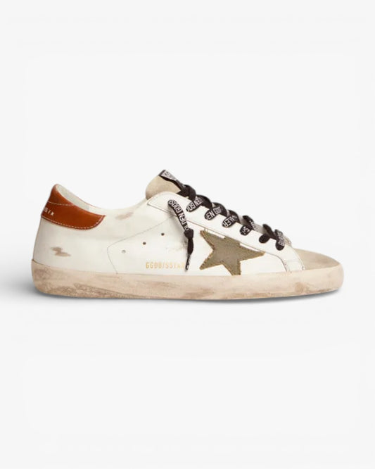 Golden Goose Super‑Star LTD Sneakers Olive Green Canvas Star Tan Heel