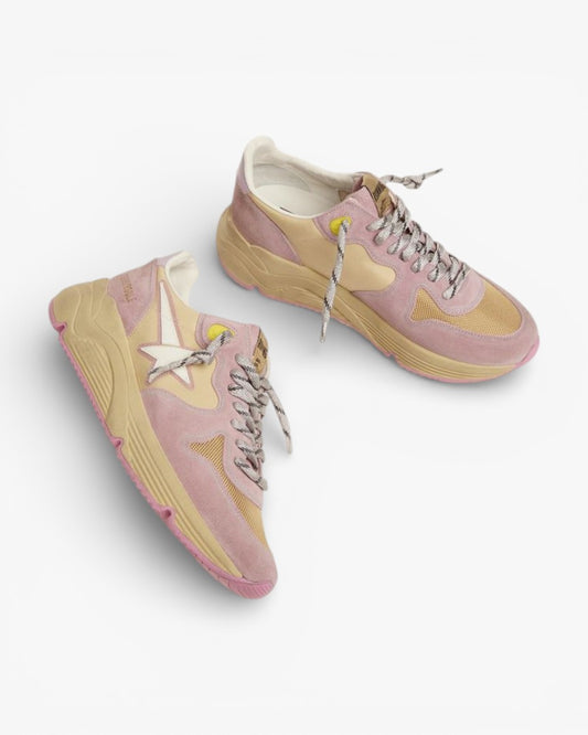 Golden Goose Pastel Pink Running Sole Sneakers White Star