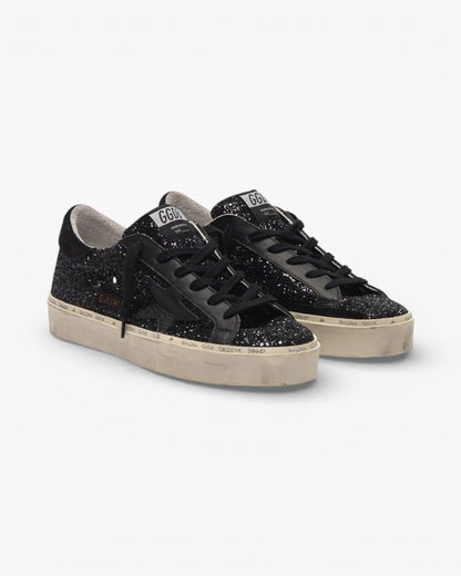 Golden Goose Hi-Star Sneakers Black Glitter Upper