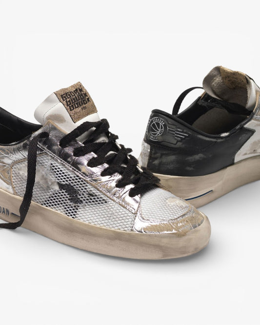 Golden Goose Silver Floral Stardan LTD Sneakers