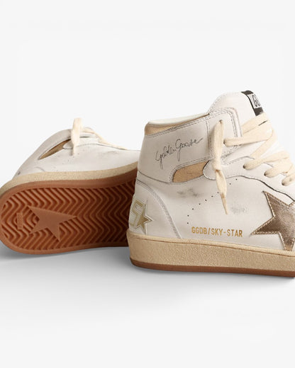 Golden Goose Sky Star White High Top Sneakers