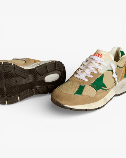 Golden Goose Running Star Beige Green Sneakers