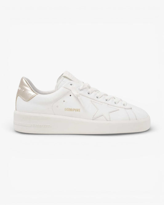 Golden Goose Purestar White Leather Sneakers Gold Heel Tab