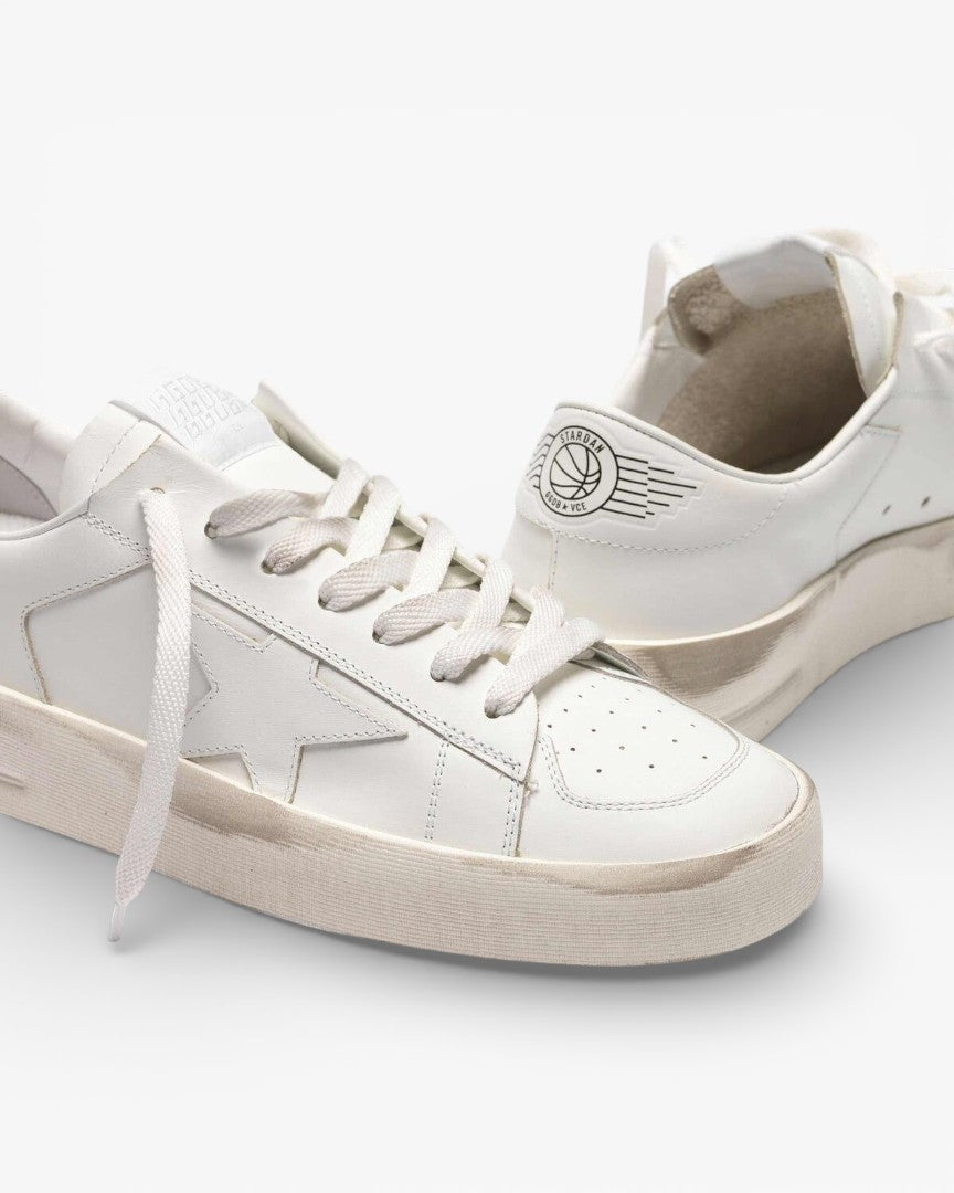 Golden Goose Total White Leather Stardan Sneakers