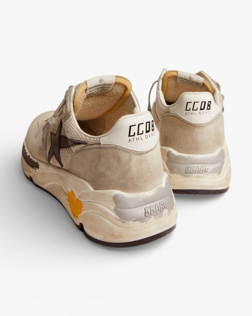 Golden Goose Running Sole Sneakers Mesh Ice-Gray Suede