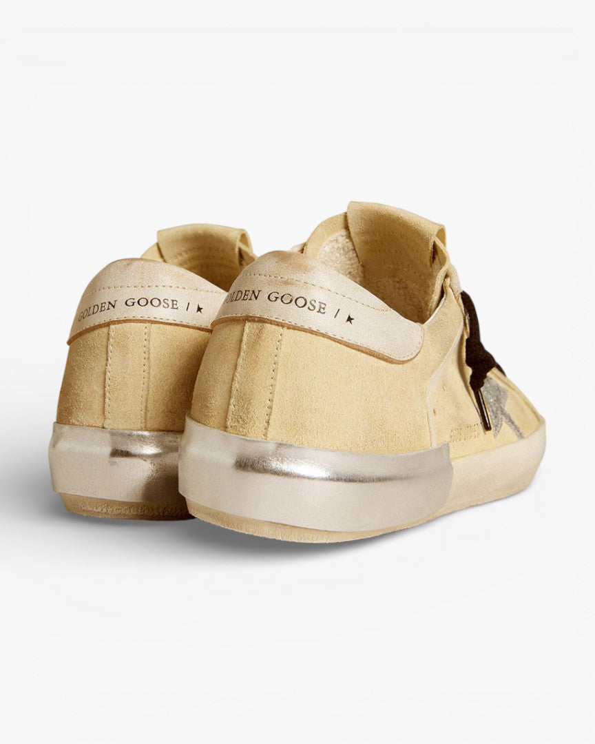 Golden Goose Women’s Super-Star LTD Suede Glitter Star Leather Heel Tab