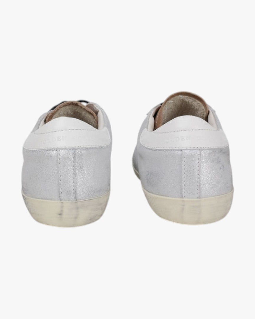Golden Goose Silver Purple Handcrafted Custom Couple Sneakers