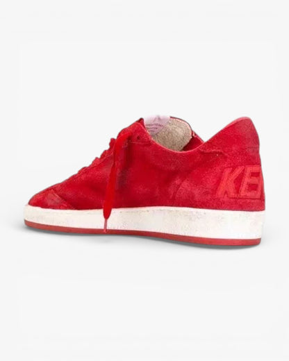 Golden Goose Red Two‑Tone Sole Luxury Sneakers