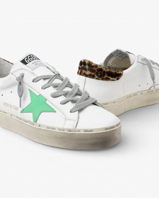 Golden Goose Hi-Star Sneakers Leopard-Print Heel Tab